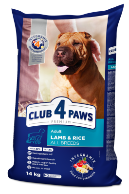 Club 4 Paws Adult All Breeds Lamb & Rice - гіпоалергенний сухий корм для дорослих собак усіх порід з ягням і рисом