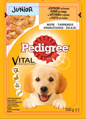 Pedigree з куркою в желе для цуценят