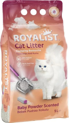 Royalist Litter Baby Powder Scented Бентонітовий наповнювач для котячих туалетів з ароматом дитячої присипки