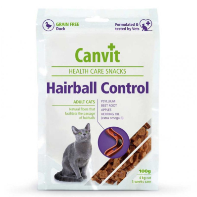 Canvit Hairball Control - напіввологі функціональні ласощі для котів
