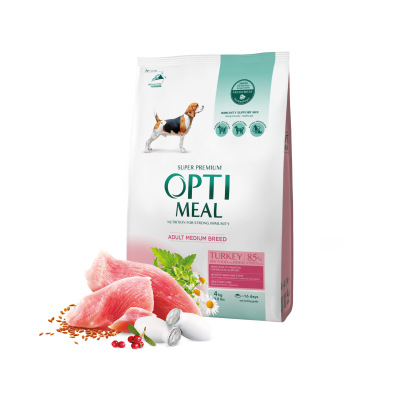 Optimeal Adult Dogs Medium Breed Turkey Сухий корм для дорослих собак середніх порід – індичка