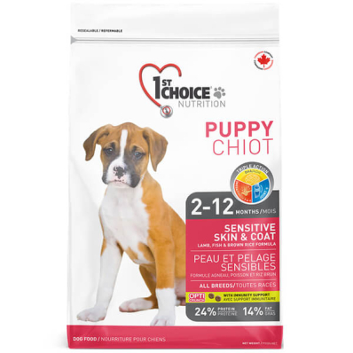 1st Choice Puppy Sensitive Skin & Coat Lamb, Fish & Brown Rice Сухий корм для собак всіх порід від 2 до 12 місяців