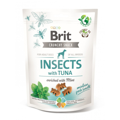 Brit Care Dog Crunchy Cracker Insects with Tuna Ласощі для собак з комахами, тунецем та м'ятою