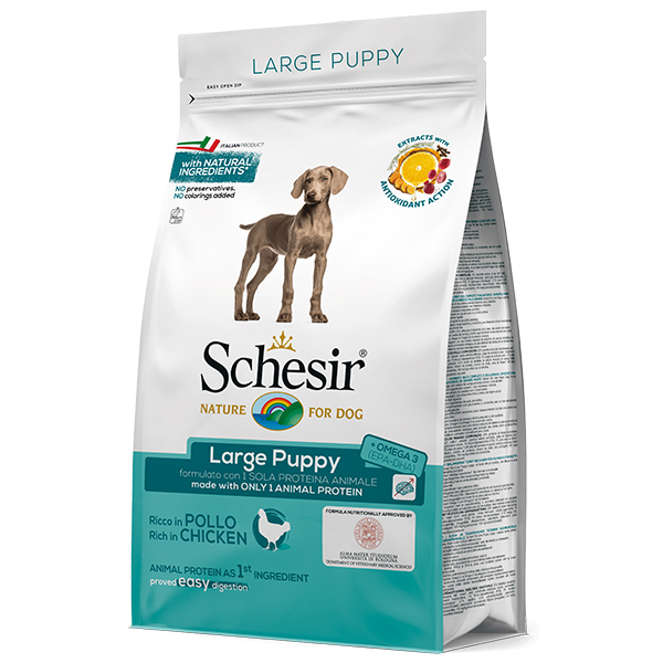 Schesir Dog Large Puppy Сухий корм з куркою для цуценят великих порід