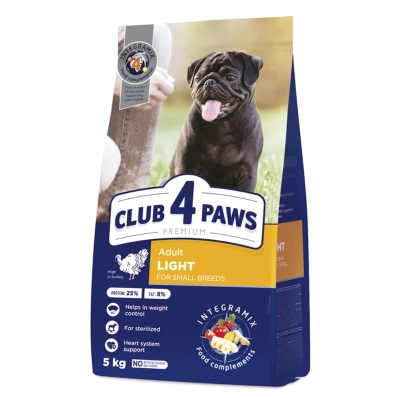 Club 4 Paws Adult Small Breeds Light - сухий корм з високим вмістом індички для дорослих собак малих порід схильних до ожиріння