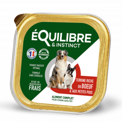 Equilibre & Instinct Паштет для дорослих собак із яловичиною та зеленим горошком