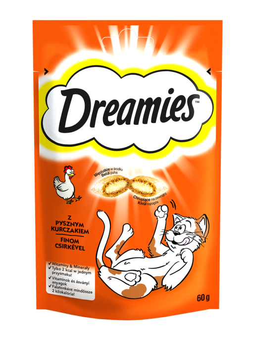 Dreamies Chicken Подушечки з куркою для котів