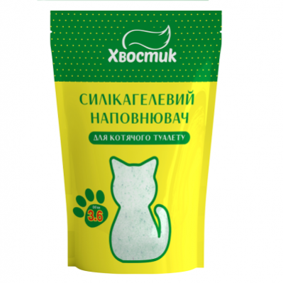 Хвостик Наповнювач силікагель, дрібний з зеленими гранулами