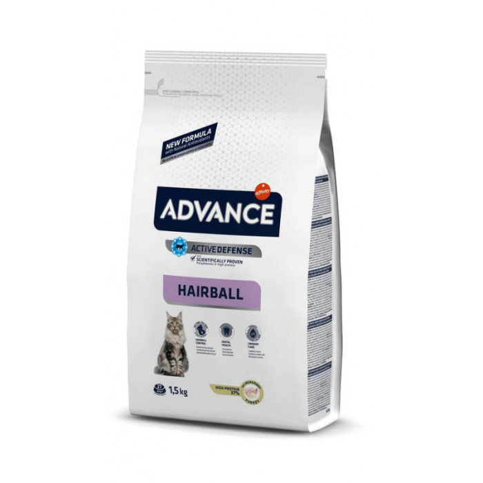 Advance Cat Hairball Turkey & Rice Сухой корм для вывода шерсти у взрослых кошек с индейкой