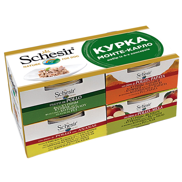 Schesir КУРКА МОНТЕ-КАРЛО Набір консервів для собак