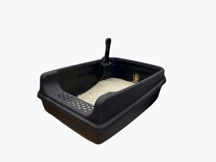 CAT ROYALE - туалет для кішок чорний з рамкою та лопаткою