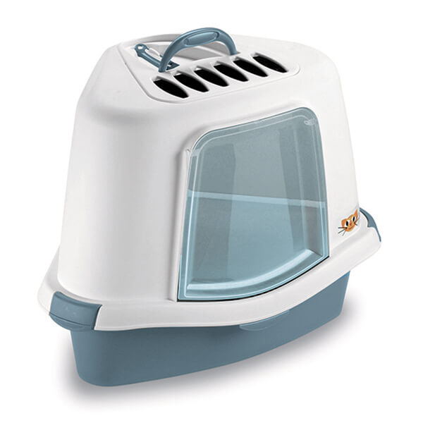 Stefanplast Stefanplast Sprint Corner Plus Кутовий туалет для котів з фільтром та лопаткою, металево-синій