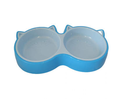 AnimAll Миска подвійна для котів, блакитна