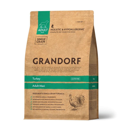 Grandorf DOG Turkey Adult Maxi - сухий комплексний корм для дорослих собак великих порід з індичкою від 1 року
