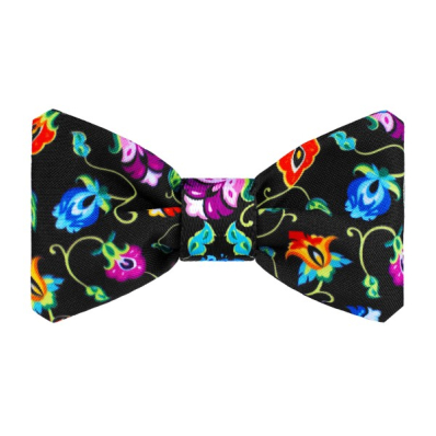 Bronzedog Urban Folk Метелик на нашийник "Коралові квіти", чорний