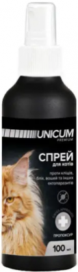 Unicum Premium - Спрей от блох и клещей для кошек (пропоксур)