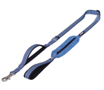 Nobby Kalea Leash Світловідбиваючий регульований повідець для собак з ривковим замком, ручкою та кишенею на застібці