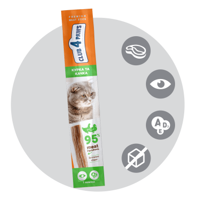 Club 4 Paws Premium Meat Stick Chicken and Duck - м'ясна паличка з куркою та качкою