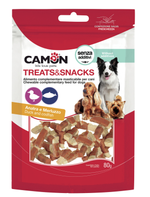 Camon Ласощі для собак шматочки з качкою і тріскою