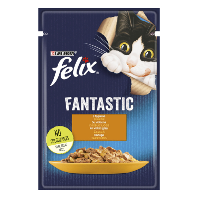 Felix Fantastic Вологий корм для котів з куркою в желе