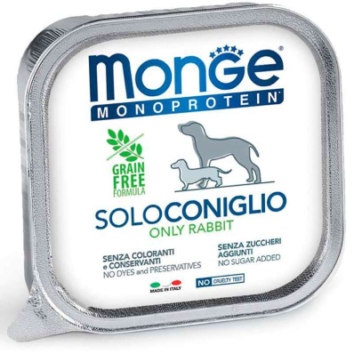 Monge Monoprotein Dog Solo Only Rabbit – монопротеїновий паштет з кроликом для собак