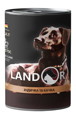 Landor Dog Adult All Breed Turkey & Duck Вологий корм із м'ясом індички та качки для собак