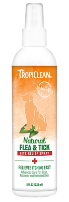 TropiClean Flea & Tick Спрей "Успокаивающий", против раздражения от укусов блох и клещей для собак и кошек