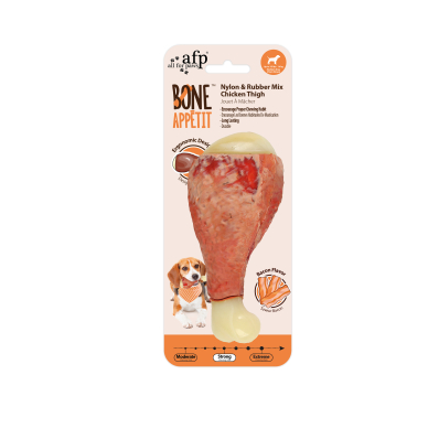 All For Paws Іграшка для собак Кістка куряче стегно з нейлону та гуми зі смаком бекону
