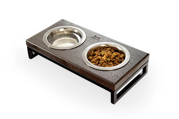 Harley and Cho Lunch Bar Brown Wood + Black Миски на підставці