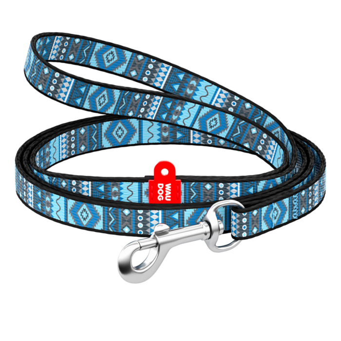 Collar WAUDOG Nylon "Етно синій" Повідець для собак, нейлоновий