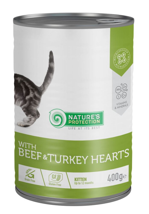 Nature's Protection Kitten with Beef & Turkey Hearts Влажный корм для котят