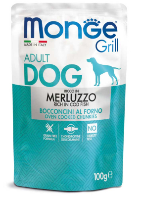 Monge Dog Grill Merluzzo - вологий корм з тріскою для дорослих собак
