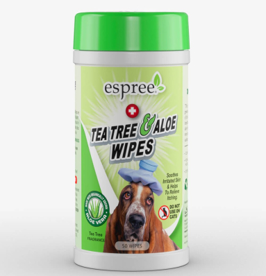 ESPREE Tea Tree and Aloe  Wipes - вологі серветки з ароматом чайного дерева для собак з проблемною шкірою