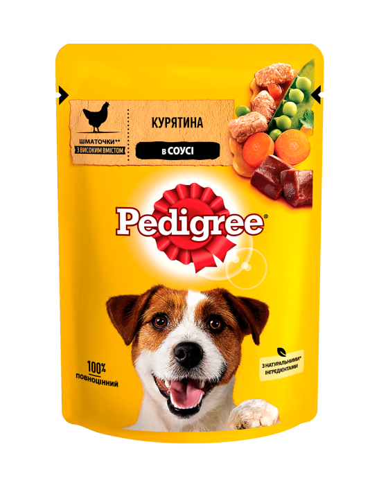 Pedigree з куркою та овочами в соусі