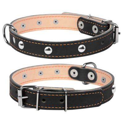Collar Нашийник для собак подвійний з прикрасами, чорний