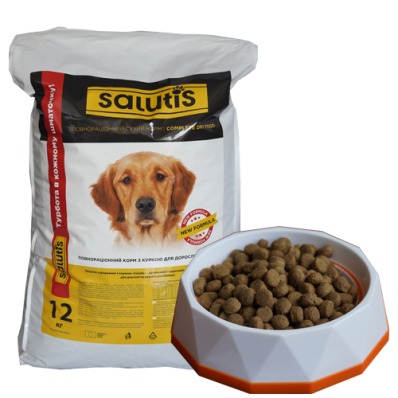 Salutis Повнораціонний корм для дорослих собак з куркою