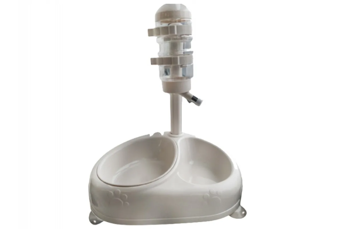 AnimAll Поїлка подвійна на підставці, біла