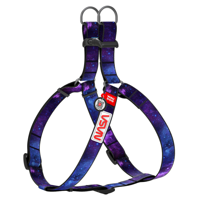 Collar WAUDOG Nylon "NASA21" Шлея для собак нейлонова c QR-паспортом, пластиковий фастекс
