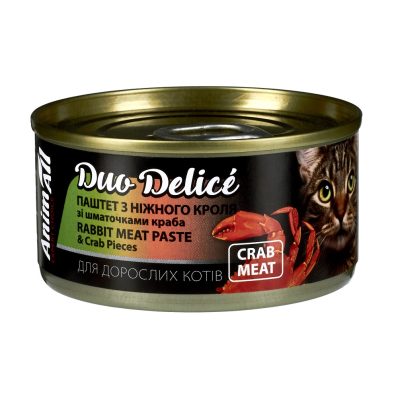 AnimAll Duo Delice Паштет з кроля зі шматочками краба