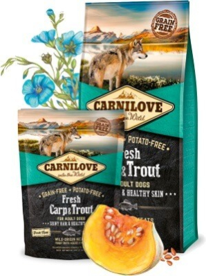 Carnilove Dog Fresh Carp & Trout - беззерновий сухий корм для собак всіх порід