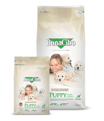 BonaCibo Puppy - cухий корм з м'ясом ягняти та рисом для цуценят всіх порід до 12 місяців