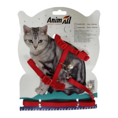 AnimAll Повідець + шлея на блістері для кота