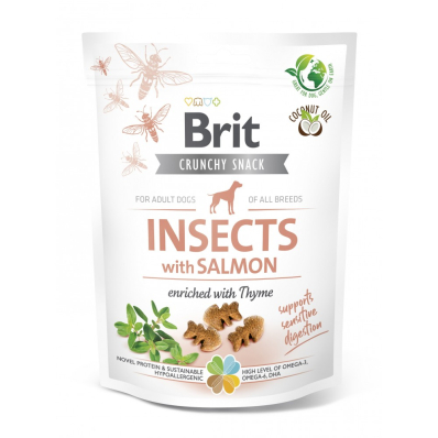 Brit Care Dog Crunchy Cracker Insects with Salmon Ласощі для собак з комахами, лососем та чебрецем