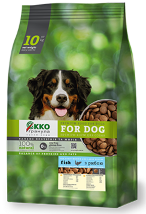 Екко гранула For Adult Dogs Fish - Сухий корм для дорослих собак середніх та великих порід з рибою  "чотирилисник"