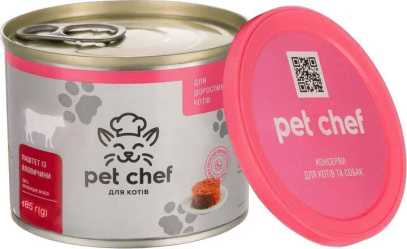 Pet Chef Паштет для дорослих котів, з яловичиною