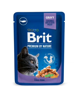 Brit Premium Cat Pouches Вологий корм з тріскою для котів (від 12 місяців)