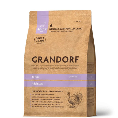 Grandorf Turkey Adult Mini Breeds - сухий комплексний корм для дорослих собак дрібних порід з індичкою від 1 року