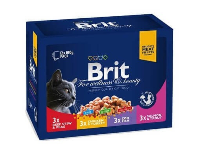 Brit Premium Cat Pouches Family Plate Вологий корм асорті для котів (від 12 місяців)