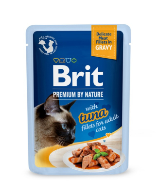 Brit Premium Cat Pouch in Gravy Вологий корм з тунцем в соусі для котів (від 12 місяців)