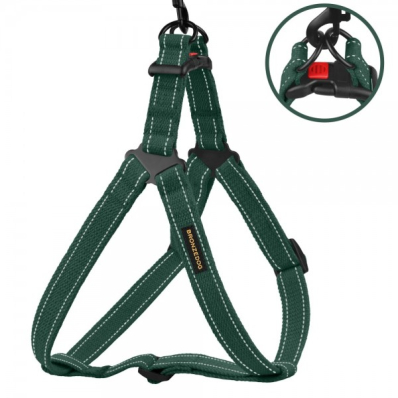 Bronzedog Cotton Стандартна брезентова шлея для собак, зелена